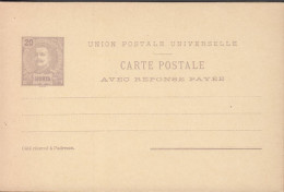 1895. HORTA. 20 REIS Carlos I CARTE POSTALE AVEC RESPONSE PAYEE.  - JF442878 - Horta