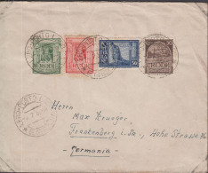 1939. RODI. Very Unusual Cover To Frankenberg, Sa, Germany With 30 + 20 + 25 + 50 Cent Cance... (Michel 110+) - JF443681 - Aegean (Rodi)