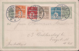 1911. DANMARK. BREVKORT 5 ØRE Frederik VIII Together With 1 + 2 + 3 + 4 RE Wavy Line To Ger... (Michel 42-45) - JF443705 - Briefe U. Dokumente