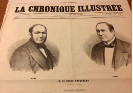 1869 RARE " LA CHRONIQUE ILLUSTRÉE " LE BARON HAUSSMANN - FOIRE AUX JAMBON BASTILLE - HALLES CENTRALES - Adrien ROBERT - 1850 - 1899