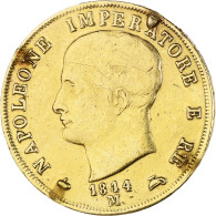 Monnaie, États Italiens, KINGDOM OF NAPOLEON, Napoleon I, 40 Lire, 1814, Milan - Napoleontisch