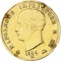 Monnaie, États Italiens, KINGDOM OF NAPOLEON, Napoleon I, 40 Lire, 1814, Milan - Napoleonische