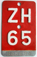 Velonummer Zürich ZH 65 - Kennzeichen & Nummernschilder