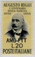 167047 MNH TRIESTE Zona A 1950 CENTENARIO DEL NACIMIENTO DE AUGUSTO RIGHI - Altri & Non Classificati