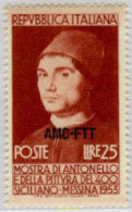 167245 MNH TRIESTE Zona A 1953 MUESTRA DE ANTONELLO DE MESSINA Y DE PINTURA SICILIANA - Autres & Non Classés