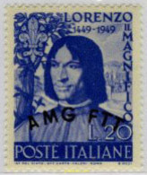 166886 MNH TRIESTE Zona A 1949 500 ANIVERSARIO DEL NACIMIENTO DE LORENZO EL MAGNIFICO - Other & Unclassified