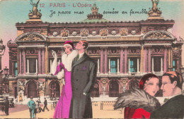 ILLUSTRATION - Paris - L'Opera - Je Passe Mes Soirées En Famille - Colorisé - Carte Postale Ancienne - Contemporary (from 1950)