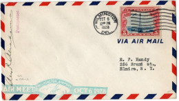 (R44b) USA  Scott # C 11 - Air Meet - Wilmington (Del) Air Port - Red Postmaster - Elmira (N.Y.) 1928. - 1c. 1918-1940 Lettres