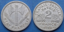 FRANCE - 2 Francs 1943 KM# 904.1 Vichy State (1940-1944) - Edelweiss Coins - 2 Francs