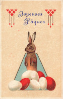 FETES ET VOEUX - Pâques - Un Lapin Avec Des Oeufs De Pâques - Colorisé - Carte Postale Ancienne - Pasen