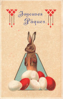 FETES ET VOEUX - Pâques - Un Lapin Avec Des Oeufs De Pâques - Colorisé - Carte Postale Ancienne - Easter