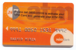 PAKISTAN USED COLLECTABLE CARD NIB BANK ATM CARD - Tarjetas De Crédito (caducidad Min 10 Años)