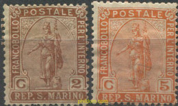 712498 HINGED SAN MARINO 1899 ESTATUA DE LA LIBERTAD - Used Stamps