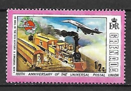 GRENADE      -     U.P.U.     AVION CONCORDE   /   TRAINS. - UPU (Universal Postal Union)