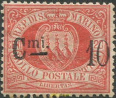 712503 HINGED SAN MARINO 1892 CIFRAS Y ESCUDOS - Used Stamps