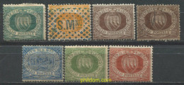 712505 HINGED SAN MARINO 1892 CIFRAS Y ESCUDOS - Used Stamps