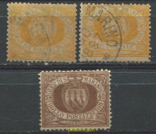 712506 HINGED SAN MARINO 1892 CIFRAS Y ESCUDOS - Gebraucht