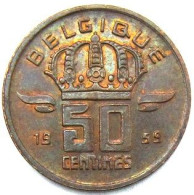 Pièce De Monnaie 50 Centimes 1959 Version Belgique - 50 Cents