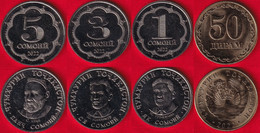 Tajikistan Set Of 4 Coins: 50 Diram - 5 Somoni 2022 UNC - Tagikistan