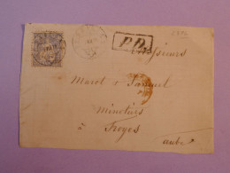 DB4 SUISSE LETTRE DEVANT EN PORT DU  1878  + VERRIERES    +AFF. INTERESSANT++ - Lettres & Documents