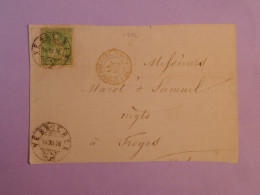 DB4 SUISSE LETTRE DEVANT 1876  +VERRIERES   +25 C  +AFF. INTERESSANT++ - Briefe U. Dokumente