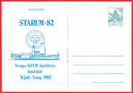 NORWAY 1982 - Mint Postal Stationery - Postcard «STARUM - 82 YMCA Scouts' National Camp» - Interi Postali