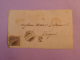 DB4 SUISSE LETTRE DEVANT EN PORT DU 1875 GENEVE  + +AFF. INTERESSANT++ - Storia Postale