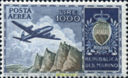 360053 HINGED SAN MARINO 1954 AVION - Usados