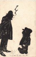 SILHOUETTES - L'Homme Et Le Petit Homme - Carte Postale Ancienne - Silueta