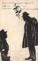 SILHOUETTES - L'Homme Et Le Petit Homme - Carte Postale Ancienne - Silhouetkaarten