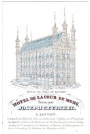 Delcampe - Belgique "Carte Porcelaine" Porseleinkaart, Hotel De La Cour De Mons, Joseph C. Cerckel, Louvain, Leuven, Dim:90x137mm - Porzellan