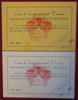 1965 Lot 2 Cartons Invitation Cena De Confraternidad Taurina Anniversario Club Los De Gallito-Belmonte - Spain