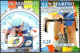 221608 MNH SAN MARINO 2008 CAMPEONATOS DEL MUNDO DE CICLISMO EN RUTA - Ungebraucht