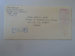 D198145   JAPAN  - Airmail Cover 1987 Chiba - Gyotoku - EMA Red Meter - John Delacourt -     Sent To Hungary - Covers & Documents