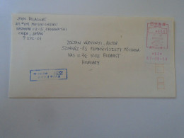 D198145   JAPAN  - Airmail Cover 1987 Chiba - Gyotoku - EMA Red Meter - John Delacourt -     Sent To Hungary - Lettres & Documents