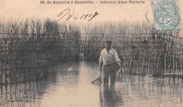 De BLAINVILLE (Manche) à Coutainville - Intérieur D'une Pêcherie - Voyagé 190? (2 Scans) - Blainville Sur Mer