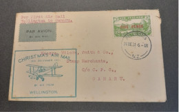 1931-24 Dec Special Christmas Survey Flights Cat 62k Wellington-Oamaru - Cartas & Documentos