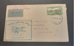 1931-24 Dec Special Christmas Survey Flights Cat 62k Wellington-Oamaru - Storia Postale