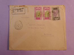 DB4 AEF   BELLE LETTRE RECOM. 1940 CONAKRY A BORDEAUX  +PAIRE DE TP +AFF. INTERESSANT++ - Brieven En Documenten