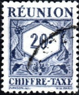 Réunion Obl. N° Taxe 35 - Le 20F Lbleu-violet - Postage Due