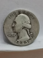 WASHINGTON QUARTER DOLLAR ARGENT 1943 D DENVER USA / SILVER 1/4 DOLLAR - 1932-1998: Washington