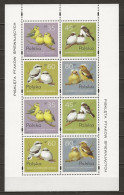 POLAND MNH ** 3355-3358 En Feuillet Dentelé En Haut Et Non Dentelé En Bas FAUNE. OISEAUX. OISEAU. - Fogli Completi