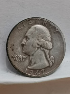 WASHINGTON QUARTER DOLLAR ARGENT 1947 PHILADELPHIE USA / SILVER 1/4 DOLLAR - 1932-1998: Washington