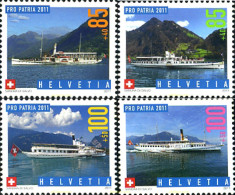 263284 MNH SUIZA 2011 PRO PATRIA - BARCOS A VAPOR - Ungebraucht