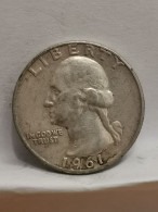 WASHINGTON QUARTER DOLLAR ARGENT 1961 PHILADELPHIE USA / SILVER 1/4 DOLLAR - 1932-1998: Washington