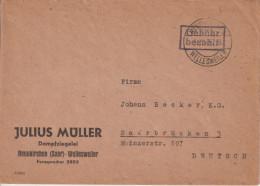 SARRE / SAAR - 1945 - GEBÜHR BEZAHLT !  - ENVELOPPE De NEUNKIRCHEN => SAARBRÜCKEN - Storia Postale