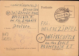 602218 | 1945, Ganzsache Der Britischen Zone Mit Postamtssiegel | Bad Sachsa (W 3423) - OC38/54 Belgische Bezetting In Duitsland