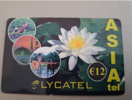 NETHERLANDS /  PREPAID / LYCATEL / AFRIKA / COW/ MOSQKEE/ FLOWER/  € 12,-  USED  ** 15249** - Privadas