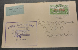 1931-Dec 24 Special Christmas Survey Flights Cat 62q Blenheim -Dunedin - Storia Postale