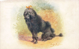 FANTAISIES - Chien à Rubant - Colorisé - Carte Postale Ancienne - Animaux Habillés